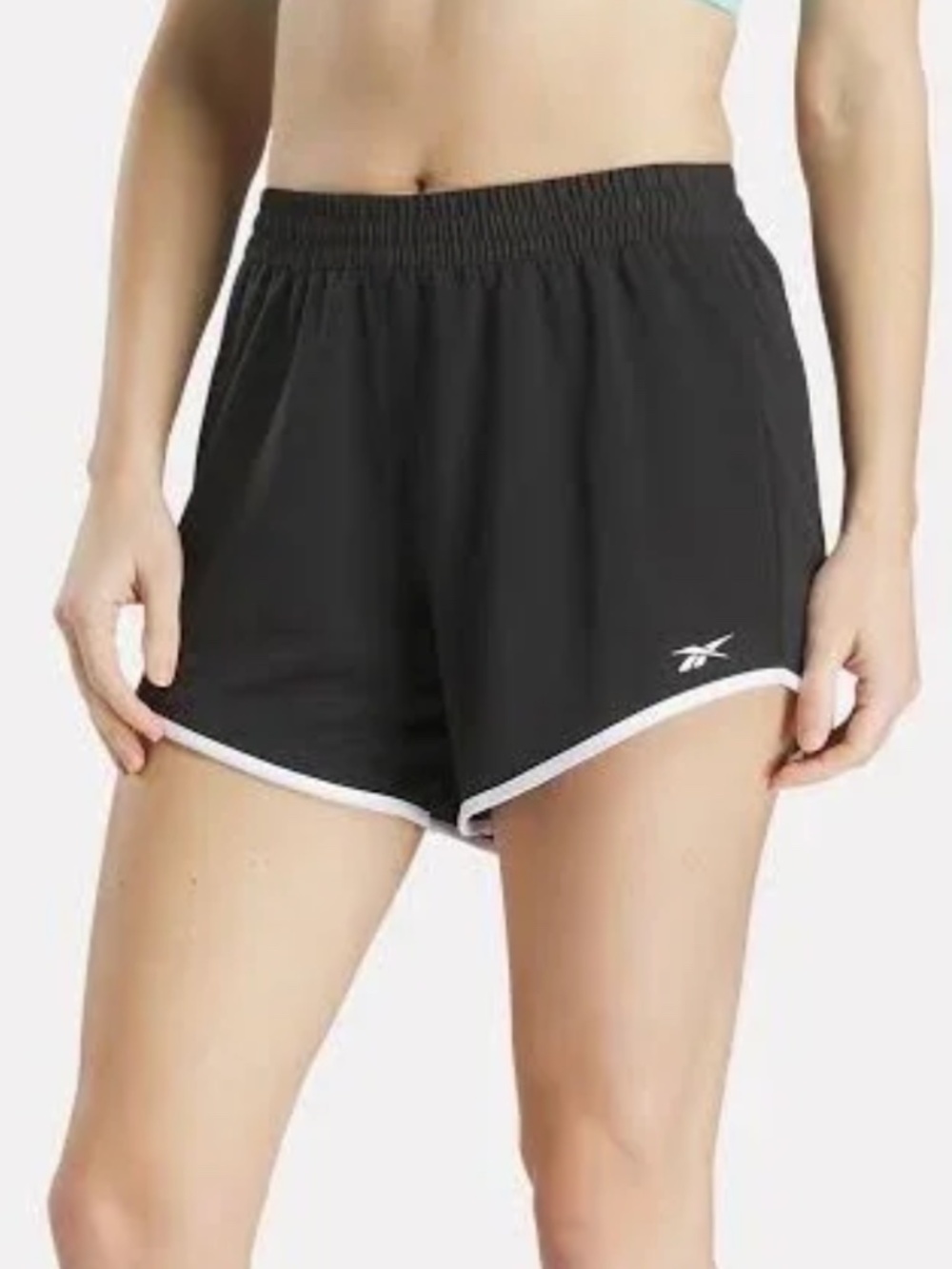 Reebok Womens ID Train Knit Athletic Workout Activewear Black Running Shorts L